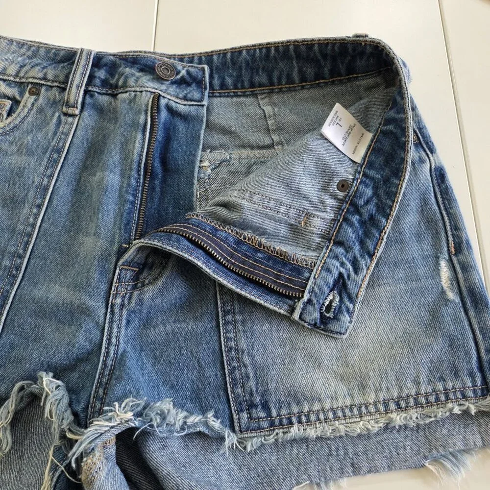 Hidden LA Shorts Women L Blue Distressed Cotton Beach Hippie Raw Hem 4182M-DK - Picture 11 of 16